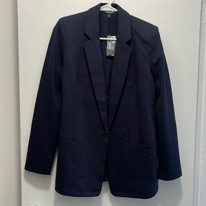 Express Knit Double Breasted Boyfriend Blazer Navy Size Small
